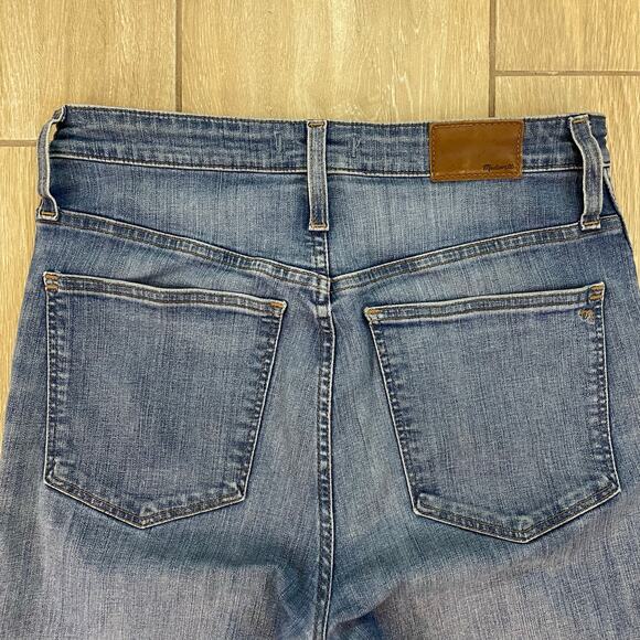 Madewell Curvy High Rise Skinny Jeans Women’s 30 Distressed Raw Hem Cropped Blue - Picture 10 of 11